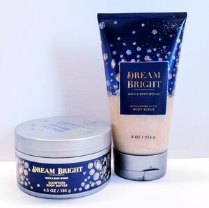 Bath & Body Works DREAM BRIGHT Glowtion Body Butter and Body Scrub (2 pieces)